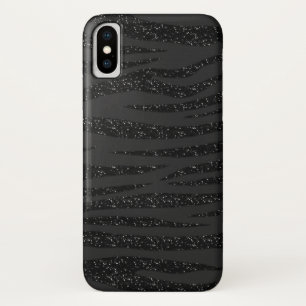 ブラックゼブラグリッターデザイン iPhone X ケース