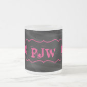 ブラックゼブラパターンすりガラスのコーヒーマグカップ フロストグラスマグカップ (中央)