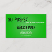 ブラックゼブラプリントグリーンインテリア名刺 名刺 (裏面)