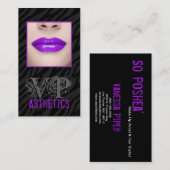 ブラックゼブラプリントプルリップメイクアップ名刺 名刺 (正面/裏面)