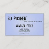 ブラックゼブラプリントライトブルーインテリア名刺 名刺 (裏面)