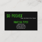 ブラックゼブラ印刷グリーンリップ化粧名刺 名刺 (裏面)