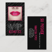 ブラックゼブラ印刷ピンクリップ化粧名刺 名刺 (正面/裏面)