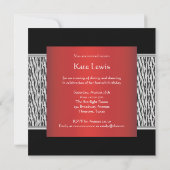 ブラックゼブラ女性40th誕生日パーティー 招待状 (裏面)