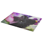 ブラックゼラニウムとカラフル開花 カッティングボード (角)