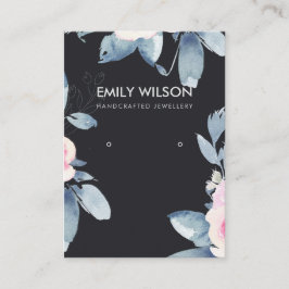 ブラックソフト赤面ブルーフローライヤリングディスプレイロゴ 名刺