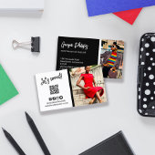 ブラックソーシャルメディアアイコンQRコードフォト 名刺