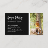 ブラックソーシャルメディアアイコンQRコードフォト 名刺 (裏面)