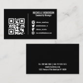 ブラックソーシャルメディアロゴ写真名刺 名刺 (正面/裏面)