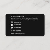 ブラックソーシャルメディア会社ロゴアポイントメントカード 名刺 (裏面)