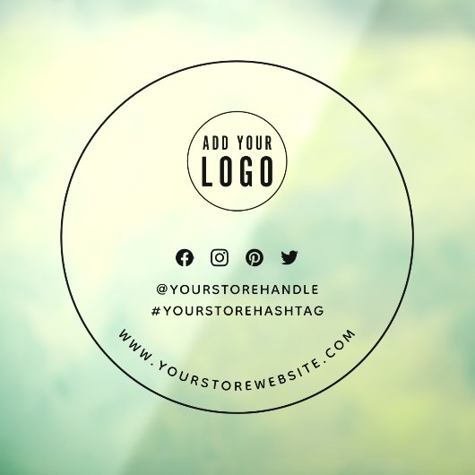 ブラックソーシャルメディア縁どにロゴを追加するブランディング ウィンドウサイン (シート3)