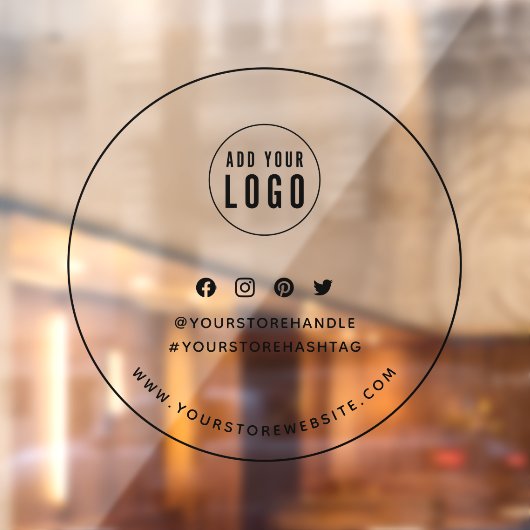 ブラックソーシャルメディア縁どにロゴを追加するブランディング ウィンドウサイン (シート2)