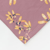 ブラックソーンの枝の赤い金ゴールド フリースブランケット (角)