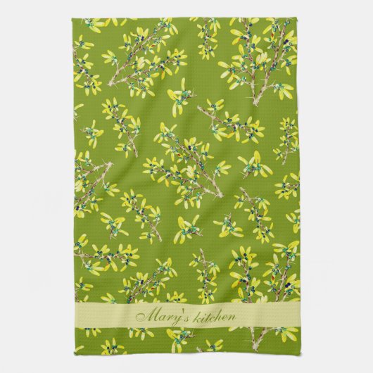 ブラックソーングリーン キッチンタオル (縦)