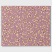 ブラックソーンブランチ紫色の黄色のラッピング紙 ラッピングペーパー (フラット)