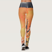 ブラックソーンブロッサム春フローラサンゴ レギンス (裏面)