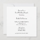 ブラックタイとパールで彩る結婚式後ブライドブレンチ 招待状 (裏面)