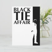 ブラックタイのイベント：シリアスなシルエット 招待状 (スタンド正面)