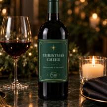 ブラックタイのクリスマス エメラルドグリーンとゴールドのモノグラム