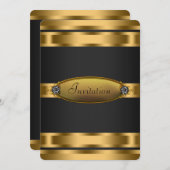 ブラックタイのパーティー 招待状 (正面/裏面)