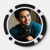 ブラックタイの独身パーティーの写真ポーカーチップ ポーカーチップ (裏面)