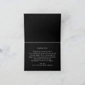 ブラックタイの結婚式 | 現代的でシンプルな折りたたみ写真 サンキューカード (内部)