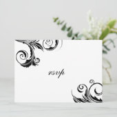 ブラックタイイベント-rsvpカード 招待状 (スタンド正面)