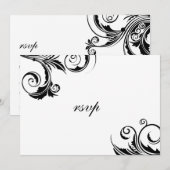 ブラックタイイベント-rsvpカード 招待状 (正面/裏面)