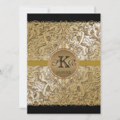 ブラックタイエレガンスゴールデン結婚式招待状 招待状 (裏面)