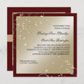 ブラックタイエレガンスシャンパンワインウェディングカード 招待状 (正面/裏面)