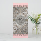 ブラックタイエレガンスシルバー結婚式招待状 招待状 (スタンド正面)