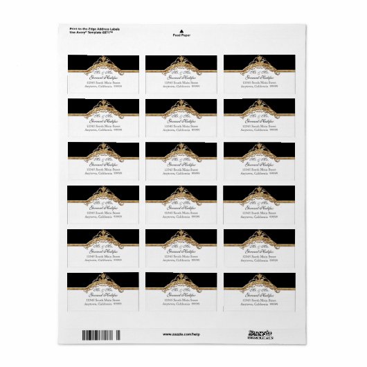 ブラックタイエレガンス2ゴールデンマッチング住所 シール (フルシート)