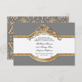 ブラックタイエレガンス2、ゴールデンウェディングレセプション 招待状 (正面/裏面)