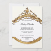 ブラックタイエレガンス2、ゴールデンブライダルシャワー招待状 招待状 (正面)