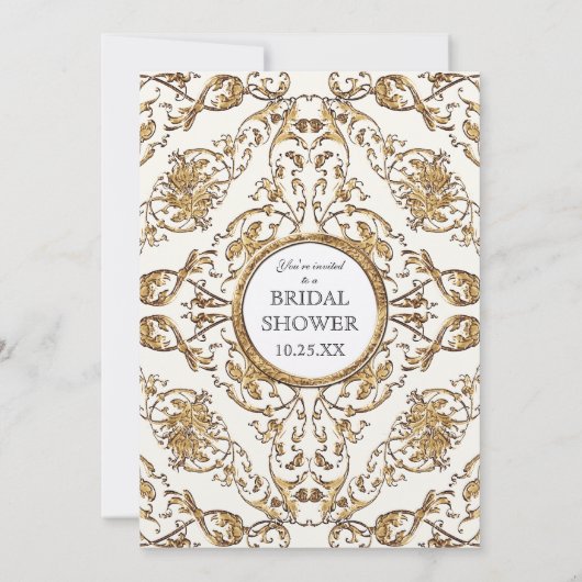 ブラックタイエレガンス2、ゴールデンブライダルシャワー招待状 招待状 (裏面)