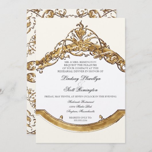 ブラックタイエレガンス2、ゴールデンリハーサルディナー 招待状 (正面/裏面)