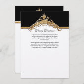 ブラックタイエレガンス2、ゴールデン結婚式招待状 エンクロージャーカード (正面/裏面)