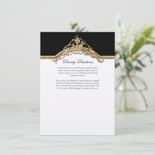 ブラックタイエレガンス2、ゴールデン結婚式招待状 エンクロージャーカード (スタンド正面)