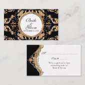 ブラックタイエレガンス2 -結婚のエスコート座席カード プレイスカード (正面/裏面)