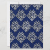 ブラックタイエレガンス3 – シルバールックヴィンテージダマスク 招待状 (裏面)