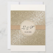 ブラックタイエレガンス、シャンパンクリームウェディングカード 招待状 (裏面)