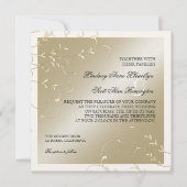 ブラックタイエレガンス、シャンパンクリームウェディングカード 招待状 (正面)