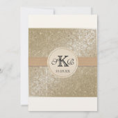 ブラックタイエレガンス、シャンパンクリームウェディングカード 招待状 (裏面)