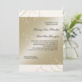 ブラックタイエレガンス、シャンパンクリームウェディングカード 招待状 (スタンド正面)
