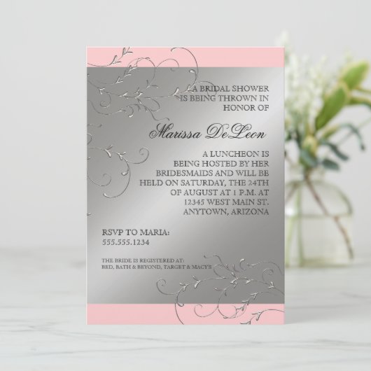 ブラックタイエレガンス、ブライダルシャワー招待状 招待状 (スタンド正面)