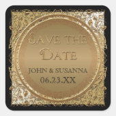 ブラックタイエレガンス、日付シールまたはシールを保存 スクエアシール (正面)