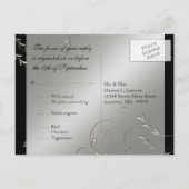 ブラックタイエレガンス、RSVPレスポンスカードポストカード インビテーションポストカード (裏面)