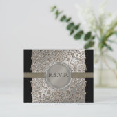 ブラックタイエレガンス、RSVPレスポンスカードポストカード インビテーションポストカード (スタンド正面)