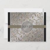 ブラックタイエレガンス、RSVPレスポンスカード 出欠カード (裏面)