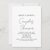 ブラックタイエレガントクカップルのシャワー招待状 招待状 (正面)